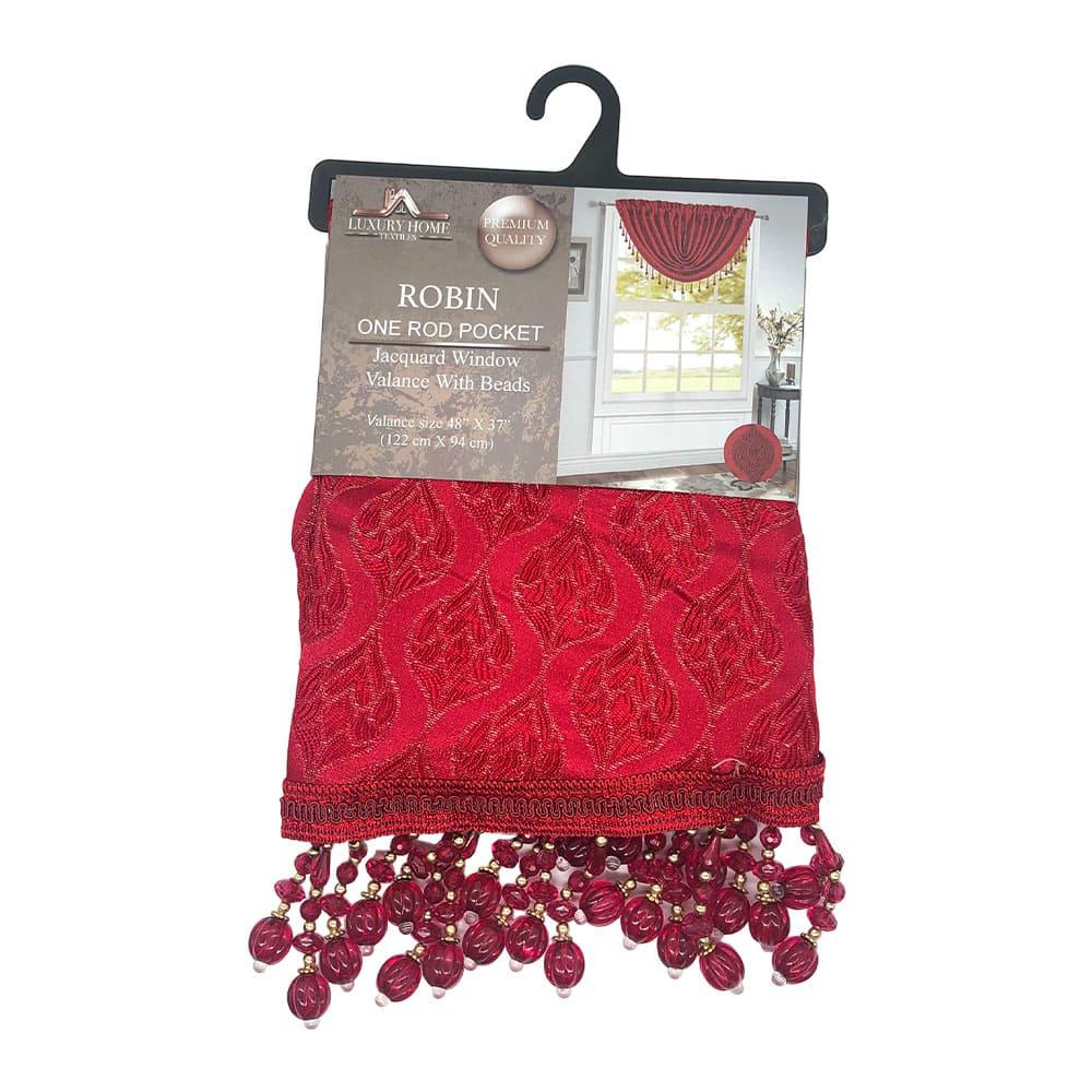 Cenefa Robin Luxury Con Rod Pocket 48" x 37" - Rojo