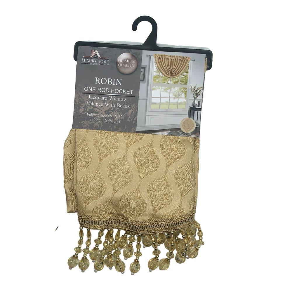 Cenefa Robin Luxury Con Rod Pocket 48" x 37" - Dorado