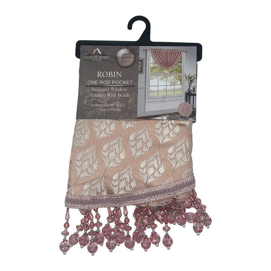 Cenefa Robin Luxury Con Rod Pocket 48" x 37" - Rosa Claro