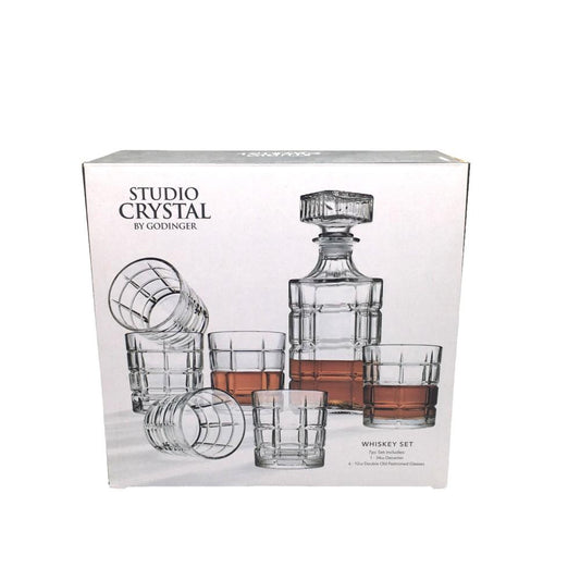 Licorera con Vaso de Vidrio Studio Cristal de 7 Piezas.