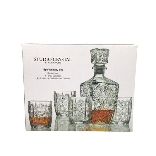 Licorera con Vaso de Vidrio Studio Cristal de 5 Piezas