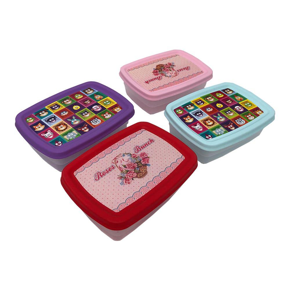 Envase Rectangular Mizan Plastic 4 Piezas - Surtido