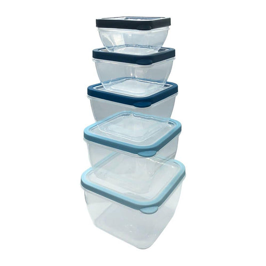 Envase Plástico Diamond Home Cuadrado 5 Piezas - Surtido