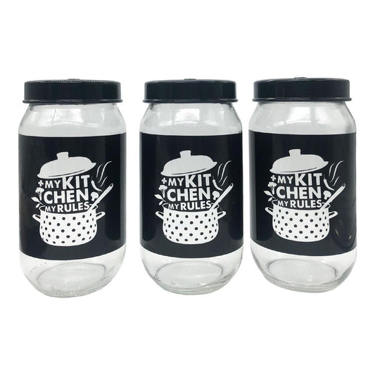 Canister Herevin 33.8 Oz Set 3Pza De Vidrio