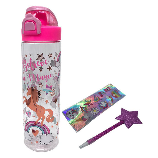 Botella Plástica Hot Focus Infantil de Unicornio