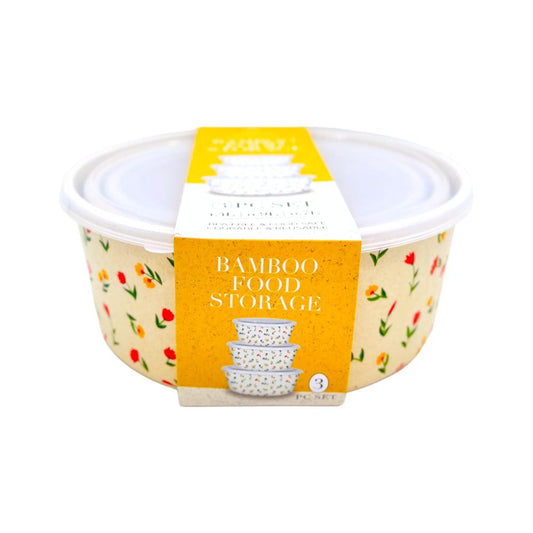 Set de Envases Silver One Bambú Redondo 3 Piezas - Surtido