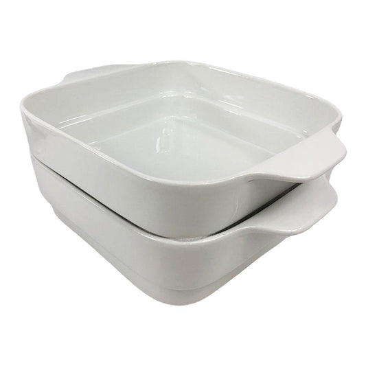Refractario de Porcelana Tabletops Cuadrado Set de 2 Piezas