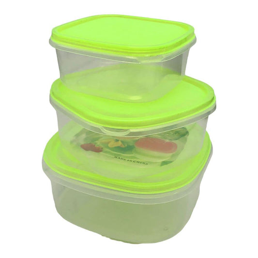 Envase Plástico Homestar Cuadrado Con Tapa 3 Piezas - Surtido