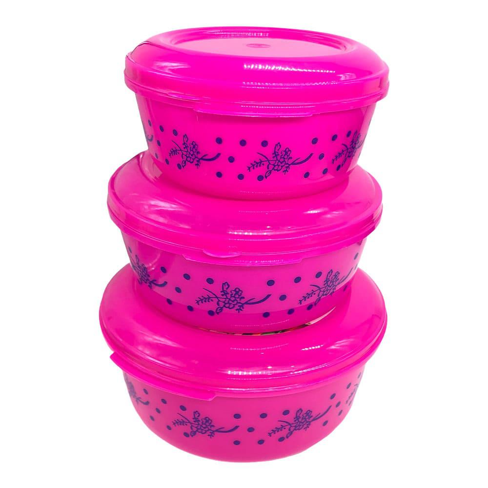 Envase Plástico Homestar Con Tapa 3 Piezas