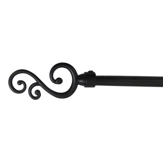 Cornisa Home Accents de Metal - Negro - 66" - 120"