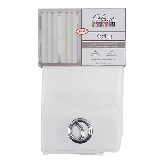 Cortina Home Accents Kathy Con Aros 55" x 84" - Blanco