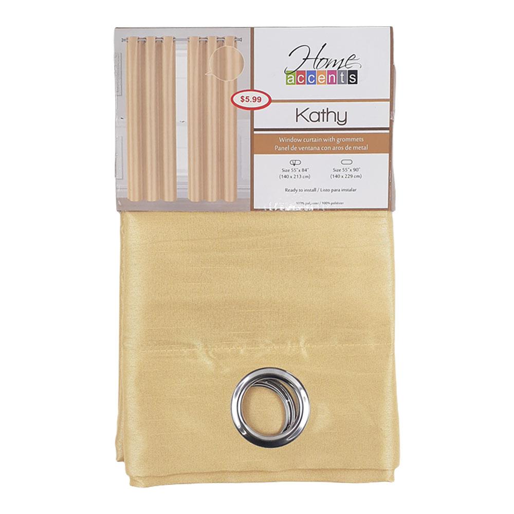 Cortina Home Accents Kathy Con Aros 55" x 84" - Amarillo Claro