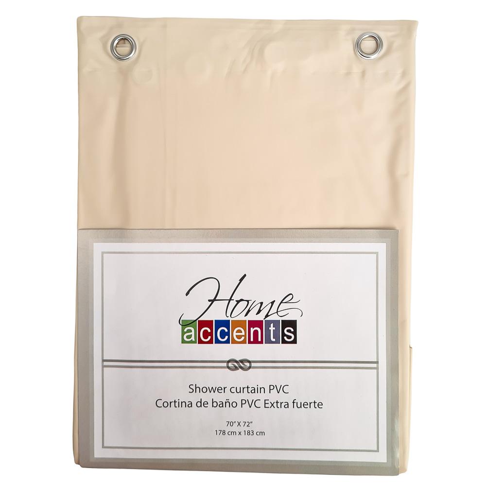 Cortina Para Baño Home Accents Con Aros 70" x 72" - Beige