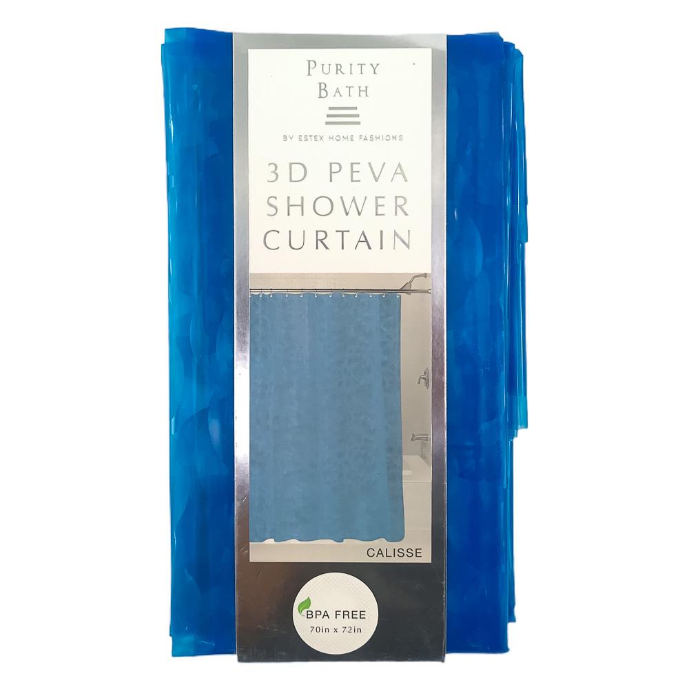 Cortina Para Baño 3D Estex Purity Bath Peva de 70" x 72" - Azul Marino