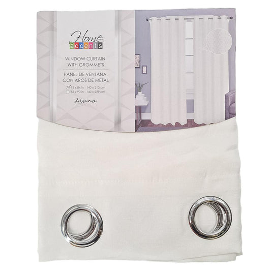 Cortina Alana Home Accents Con Aros de 55" x 84" - Blanco