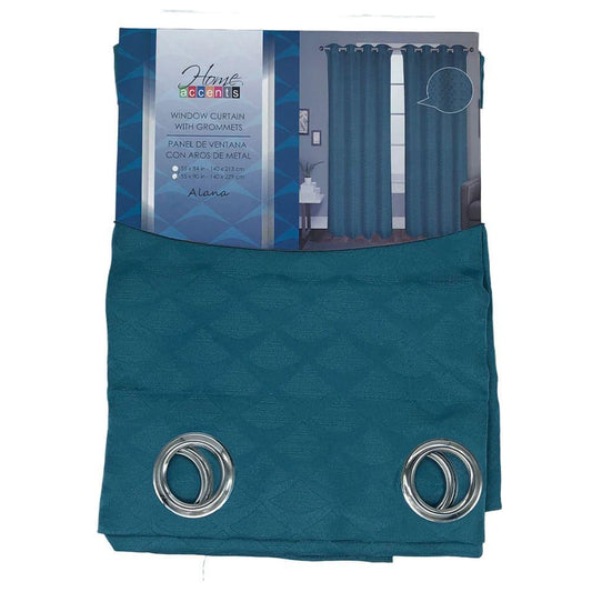 Cortina Alana Home Accents Con Aros de 55" x 84" - Turquesa Azulado