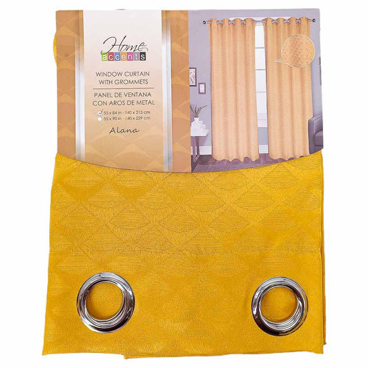 Cortina Alana Home Accents Con Aros de 55" x 84" - Dorado