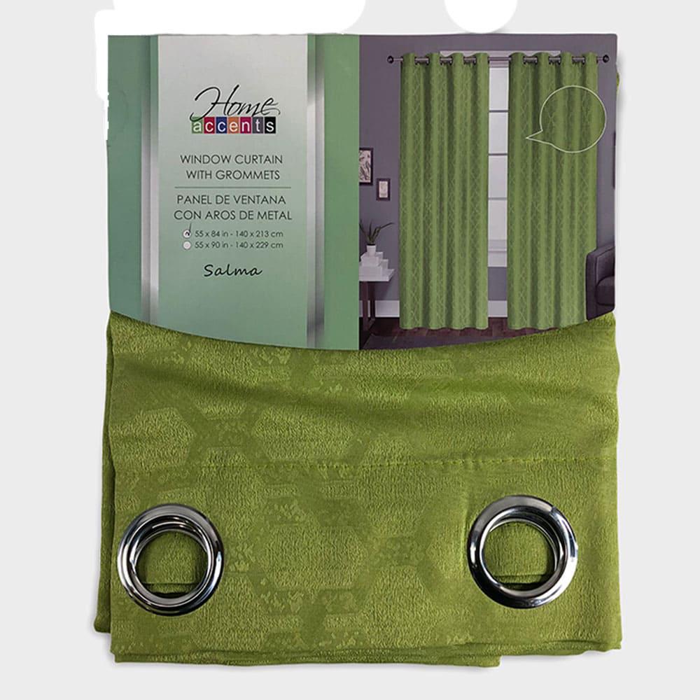 Cortina Home Accents Salma Con Aros de 54" x 84" - Verde Oliva