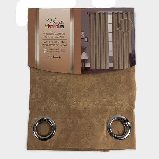 Cortina Home Accents Salma Con Aros de 54" x 84" - Dorado