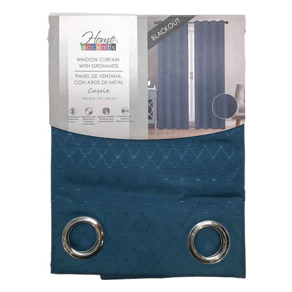 Cortina Home Accents Cassie Blackout Con Aros 54" x 90" - Aguamarina Oscuro