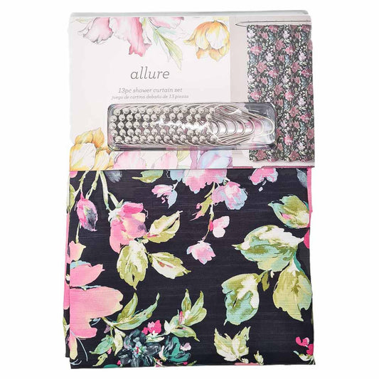 Cortina de Baño Victoria Classics Allure con Ganchos 13 Piezas