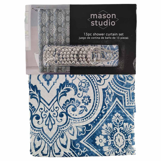 Cortina Para Baño Victoria Classic Mason Studio Con Ganchos de 72" x 72"