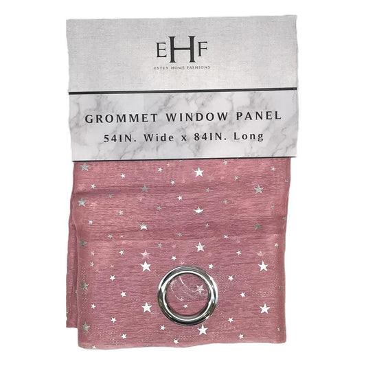 Cortina Estex Crystine con Aros 54" x 84" - Rosa