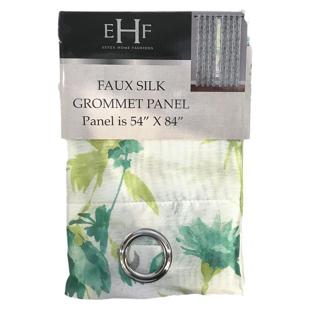Cortina Estex Rose Estampado con Aros 54" x 84" - Verde Claro