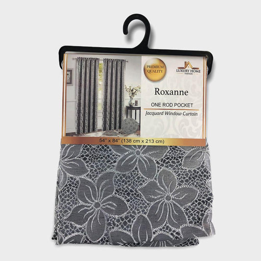 Cortina Luxury Roxanne Rod Pocket de 54" x 84" - Plateado