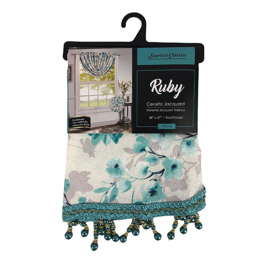 Cenefa Scarlett Classics Ruby Rod Pocket 48" x 37" - Aguamarina Oscuro