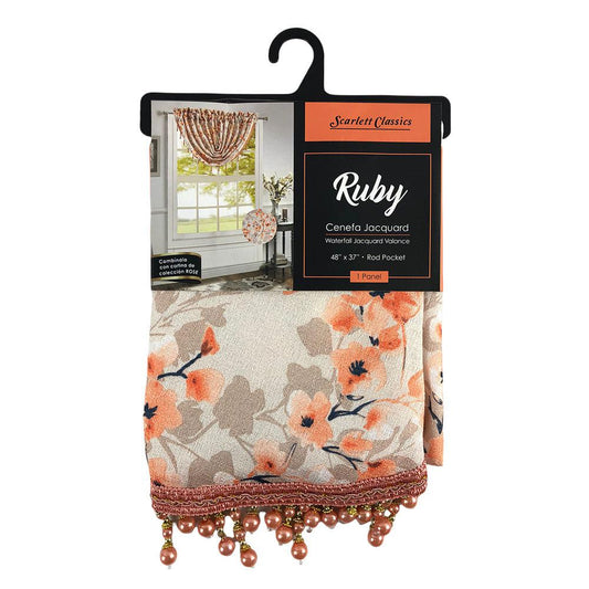 Cenefa Scarlett Classics Ruby Rod Pocket 48" x 37" - Coral