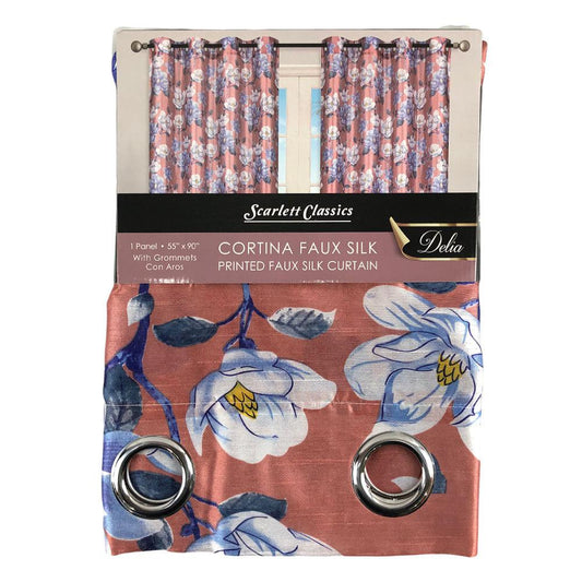 Cortina Delia Scarlett Classics 55'' x 90'' Con Aros - Coral