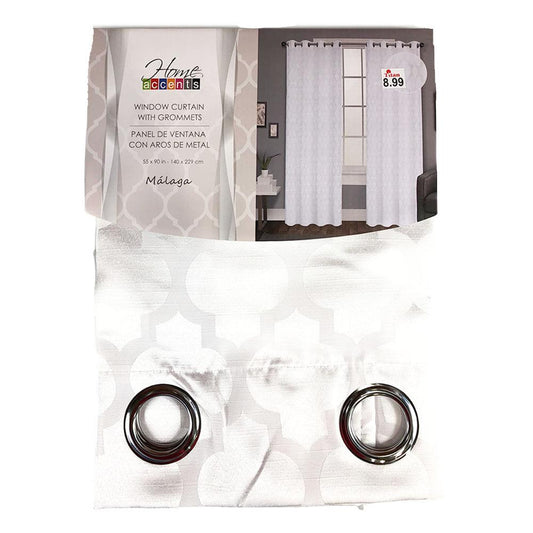 Cortina Home Accents Málaga Con Aros 55" x 90" - Blanco