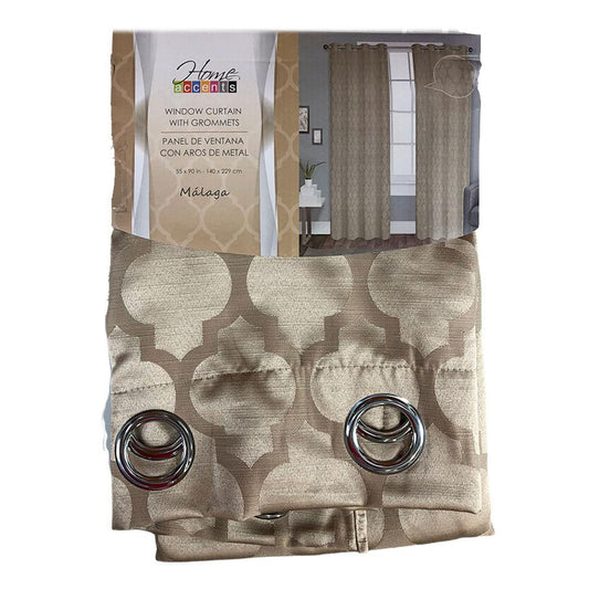 Cortina Home Accents Málaga Con Aros 55" x 90" - Beige Oscuro