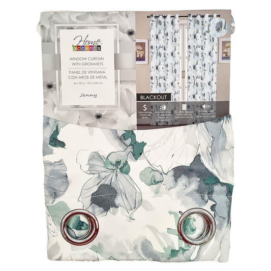 Cortina Home Accents Jenny Blackout Con Aros 54" x 90" - Gris Claro