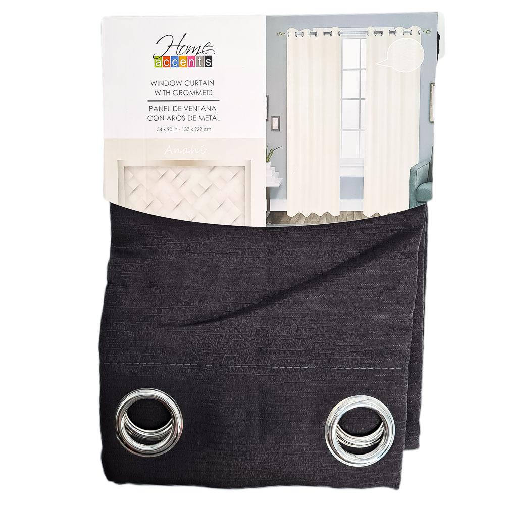 Cortina Home Accents Con Aros 54" x 90" - Gris Oscuro