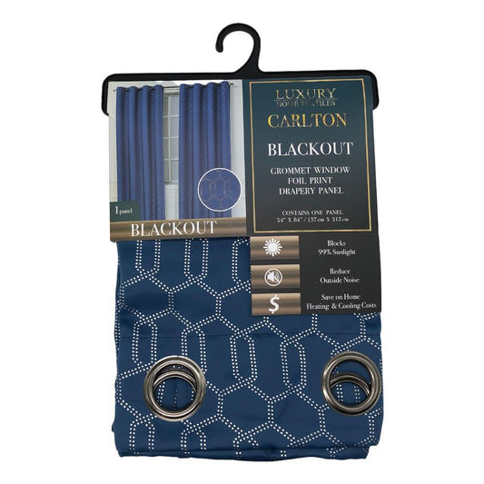 Cortina Luxury Home Carlton Blackout Con Aros de 54" x 84" - Turquesa Azulado