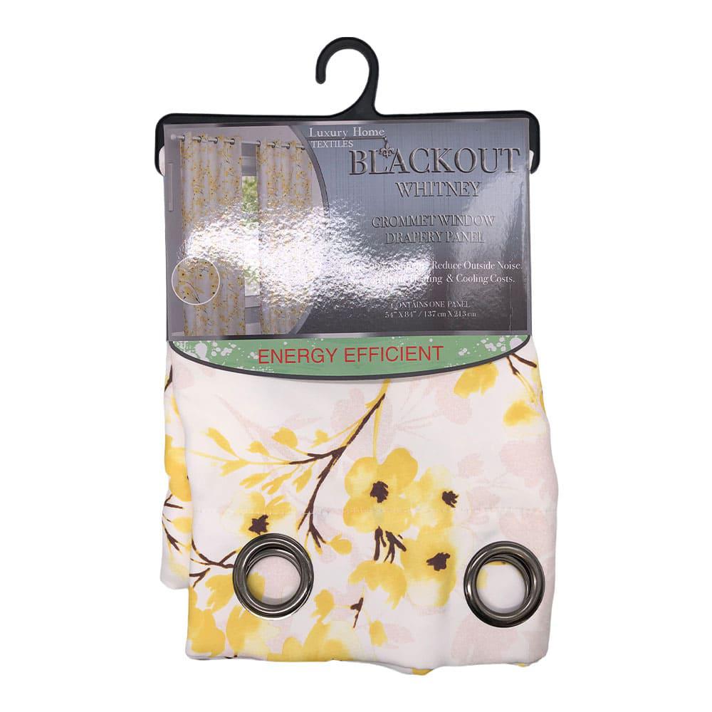 Cortina Luxury Whitney Blackout Con Aros de 54" x 84" - Amarillo