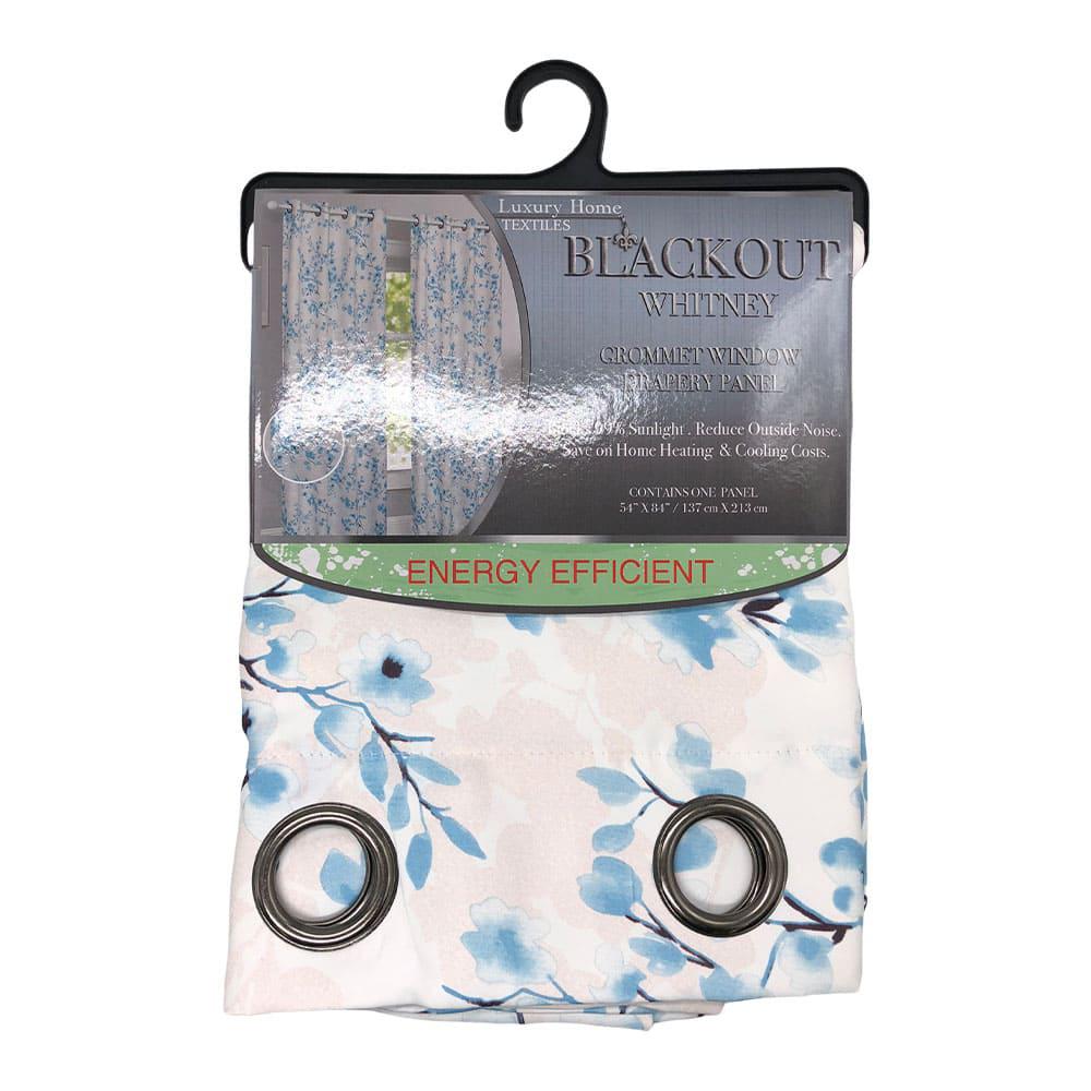 Cortina Luxury Whitney Blackout Con Aros de 54" x 84" - Azul Claro