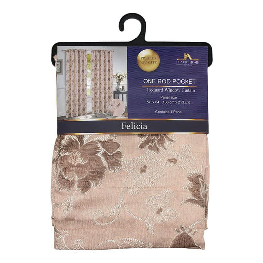 Cortina Luxury Felicia Con Rod Pocket de 54" x 84" - Durazno