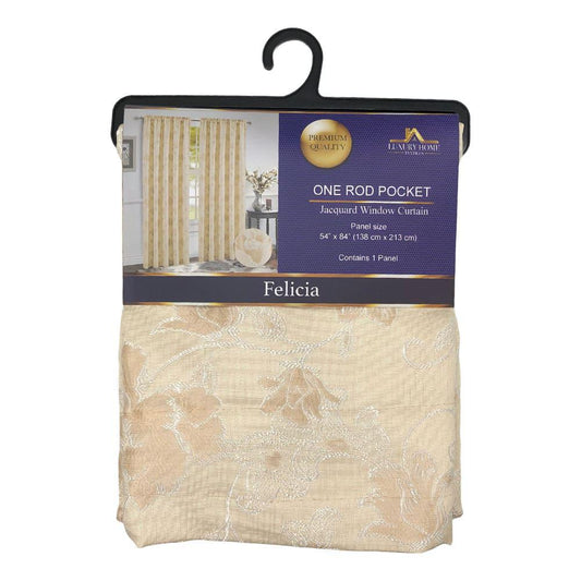 Cortina Luxury Felicia Con Rod Pocket de 54" x 84" - Beige