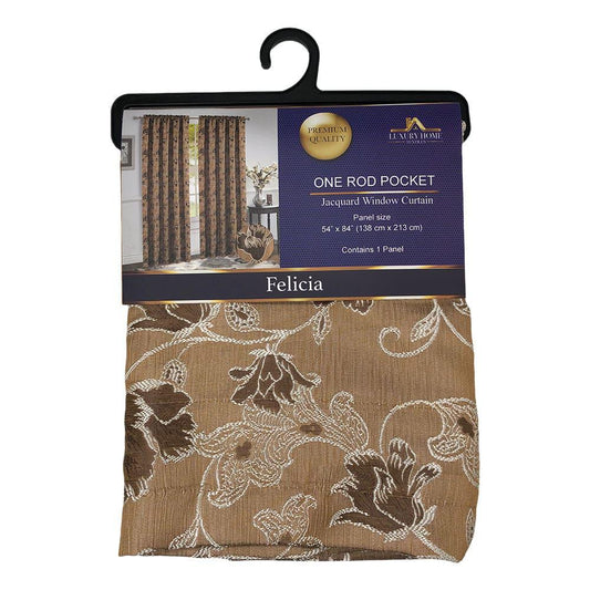 Cortina Luxury Felicia Con Rod Pocket de 54" x 84" - Dorado