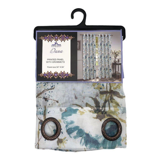 Cortina Luxury Dana Con Aros de 54" x 84" - Aguamarina Oscuro