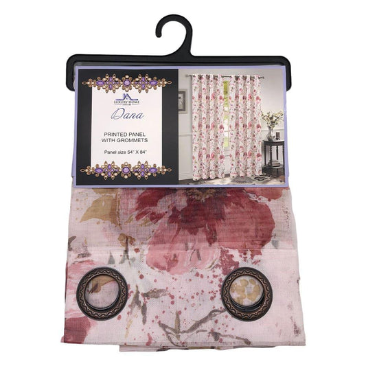 Cortina Luxury Dana Con Aros de 54" x 84" - Rosa Claro