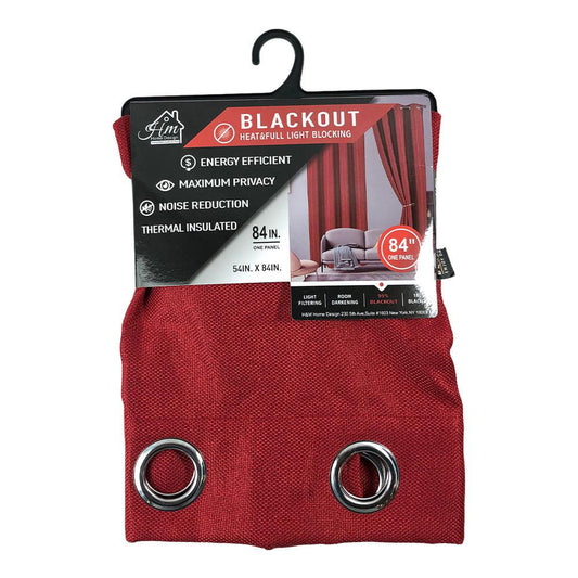 Cortina Blackout Home Design Ariella Con Aros 54" x 84" - Rojo Oscuro