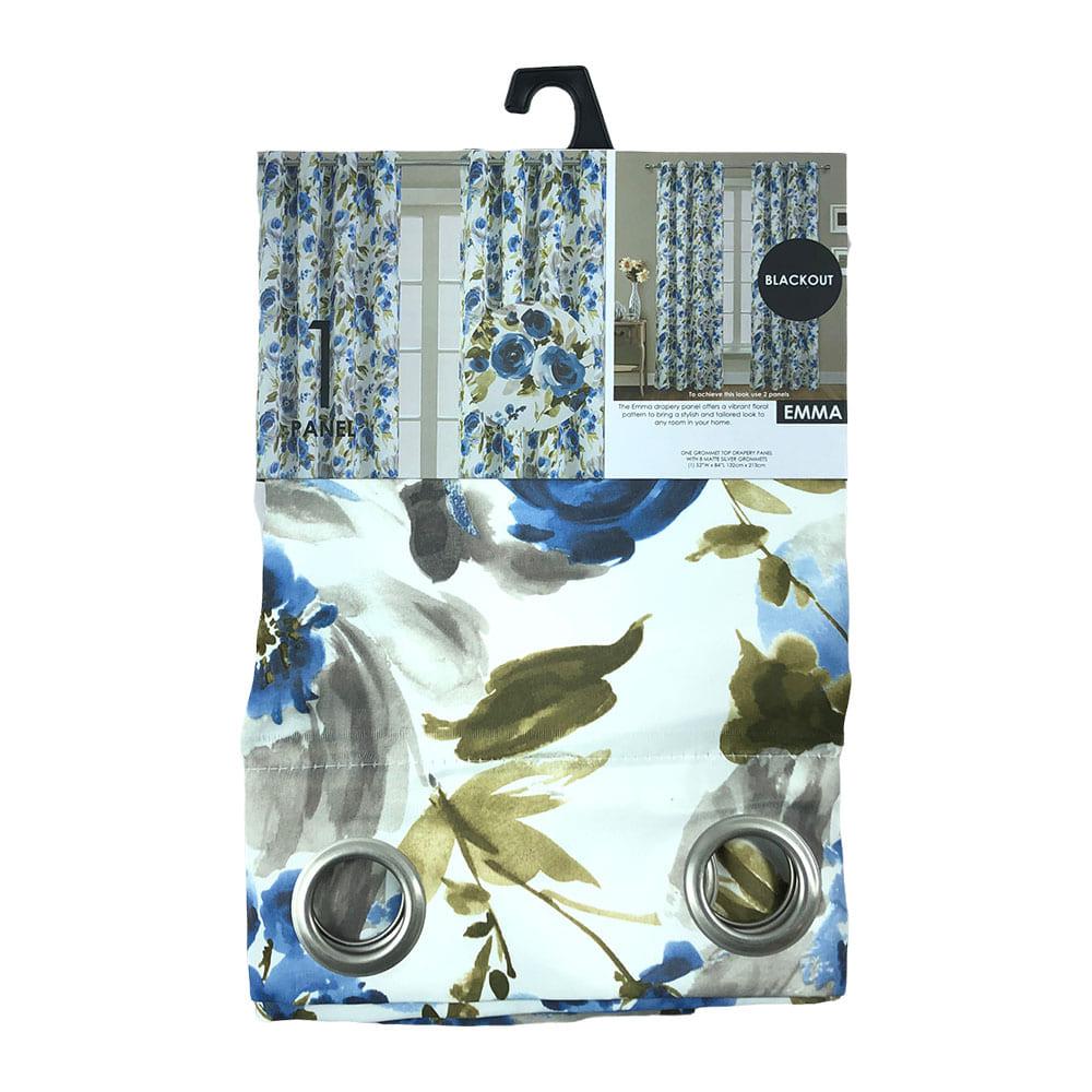 Cortina Blackout Popular Home Emma Con Aros 52" x 84" - Azul Marino