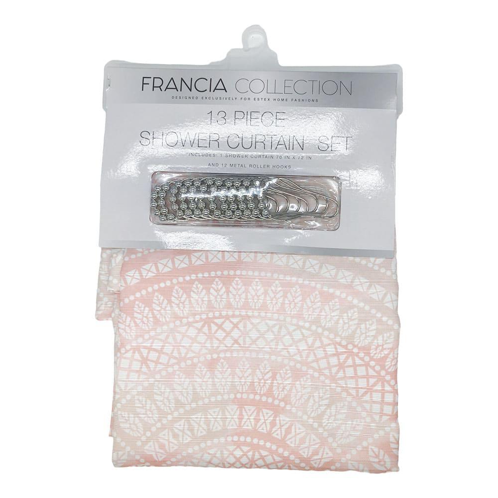 Cortina Para Baño Estex Francia de Tela 13 Piezas 70" x 72"