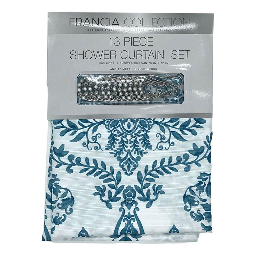 Cortina Para Baño Estex de Tela Con Ganchos 70" x 72"