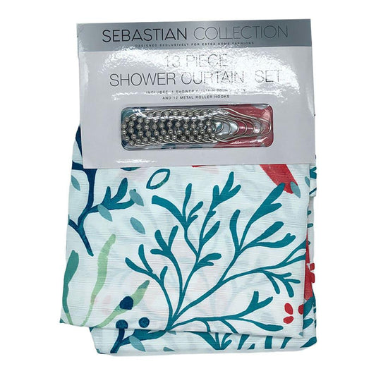 Cortina Para Baño Estex de Tela Con Ganchos 70" x 72"