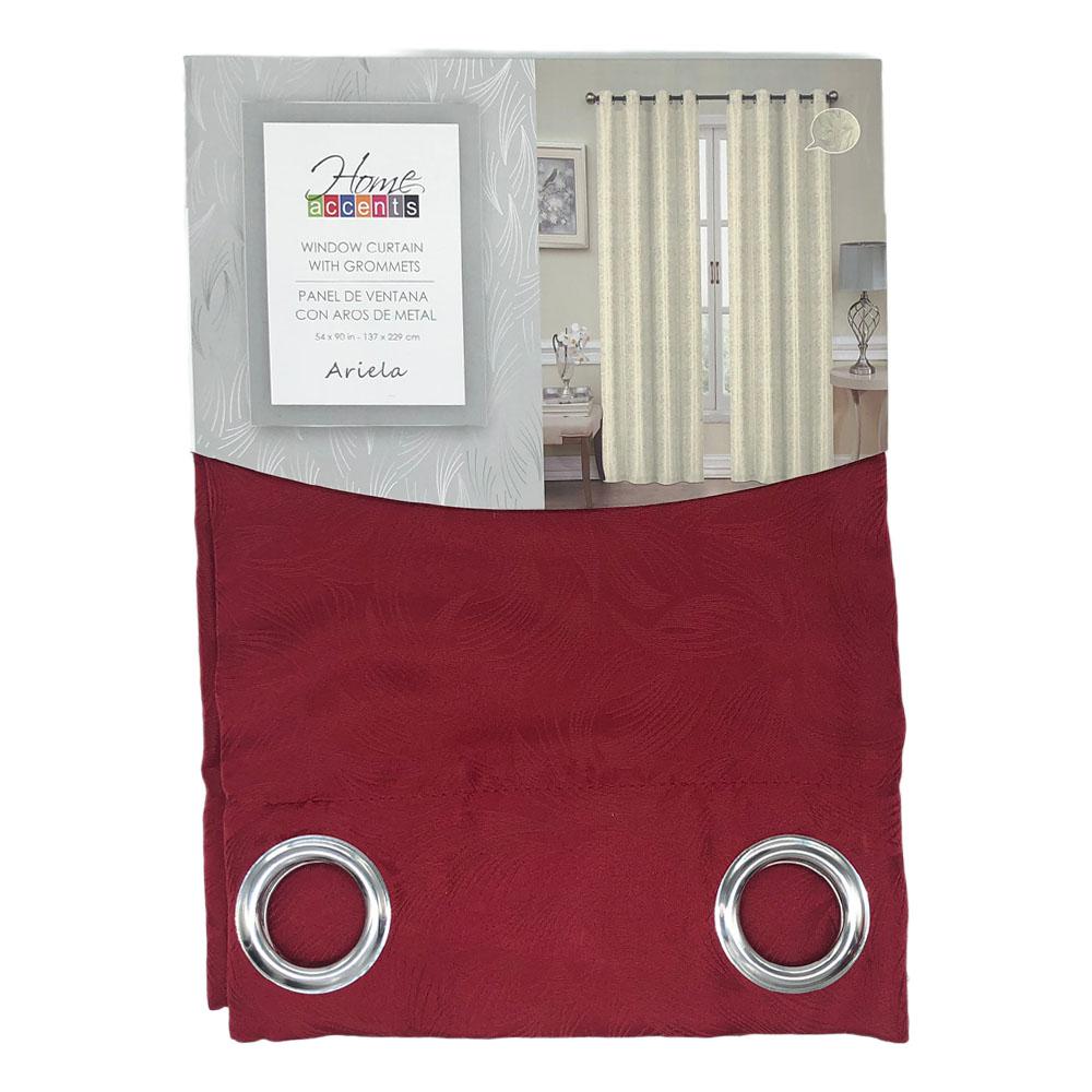 Cortina Home Acennts Ariela 54" X 90" C/Aros - Rojo Vino